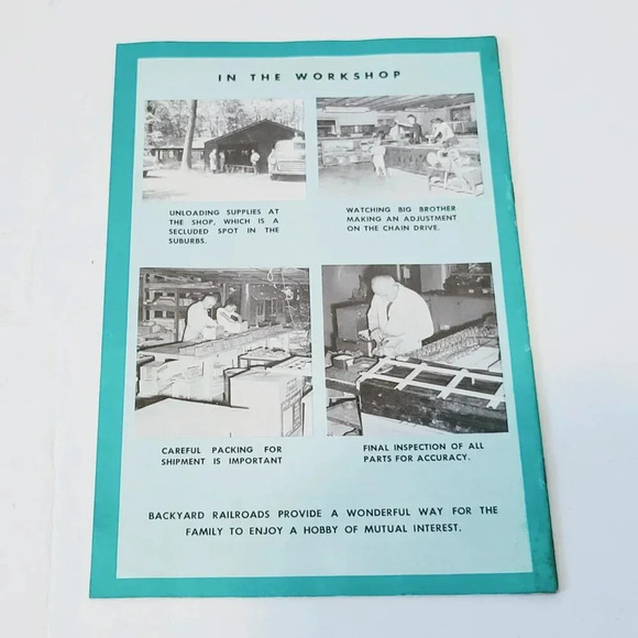 Miller Backyard Railroad Models Brochure 1 1/2" Scale 7 1/2" ScaleVintage 1950's - Picture 2 of 2